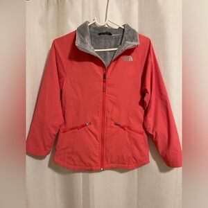 The North Face Girls Hot Pink Rain Coat with Fuzzy inside